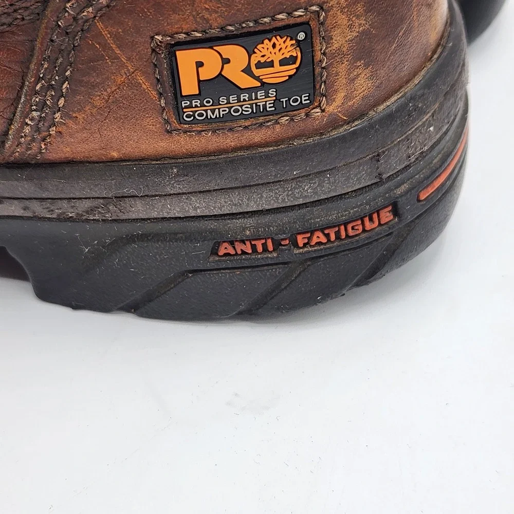 Timberland PRO‎ Series Composite Toe Work Boots Men's 10.5 Brown Leather Worn